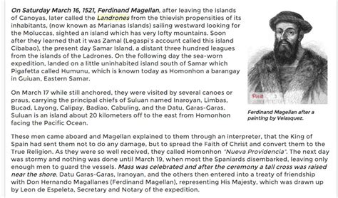 March 16, 1521, Magellan sighted the eastern coast of Samar.